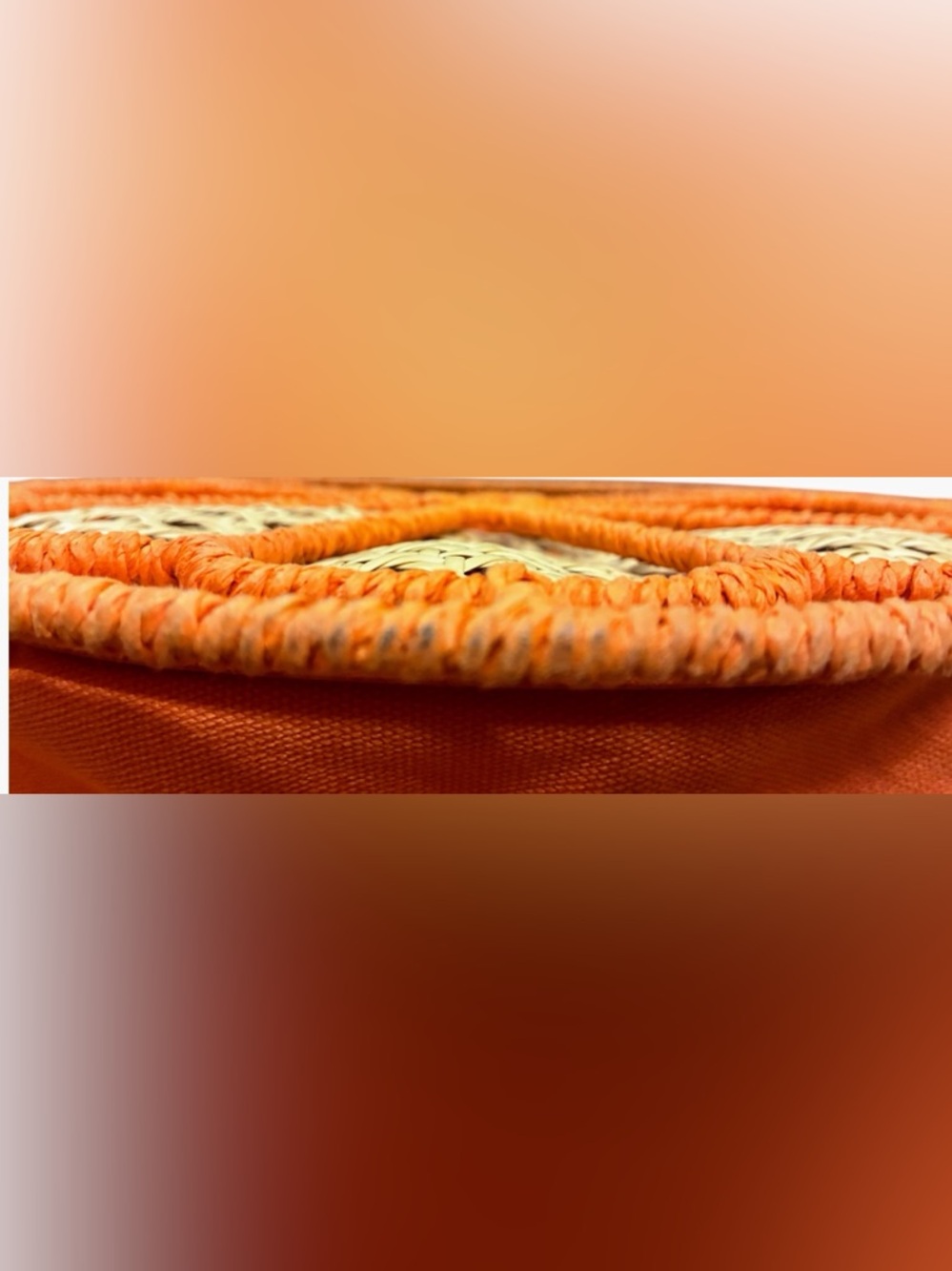 Vintage Orange Citrus Slice Wicker Rattan Circular Novelty Bag - Picture 13 of 15